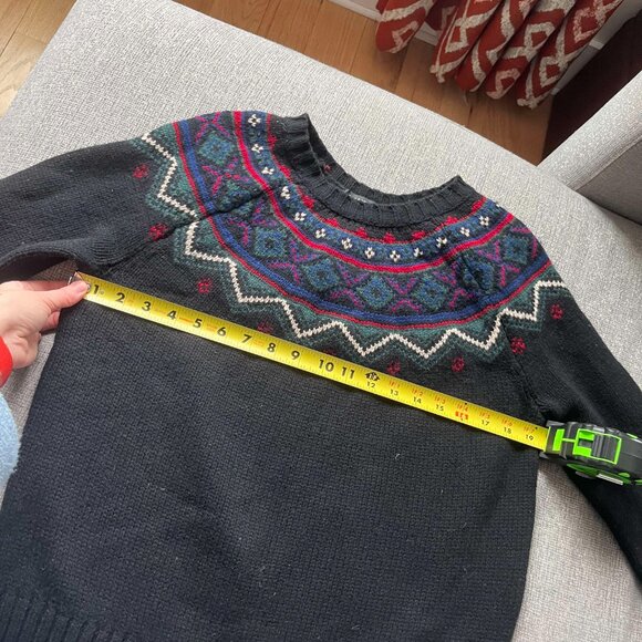 Ralph Lauren Women’s Fair Isle Wool Blend Sweater Black Multi Size S - Picture 5 of 7
